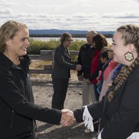 Her Excellency took the time to chat with people who partcipated in the walk.