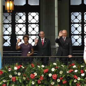 VISITE D'ÉTAT EN RÉPUBLIQUE DU GUATEMALA - Cérémonie d'accueil officielle au Guatemala