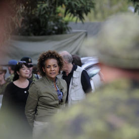VISIT TO HAITI - Military troops in Léogâne
