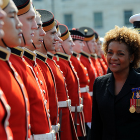 Visit to Royal Military College of Canada - Inspection of the guard of honour