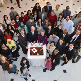 Cérémonie de citoyenneté et discussion