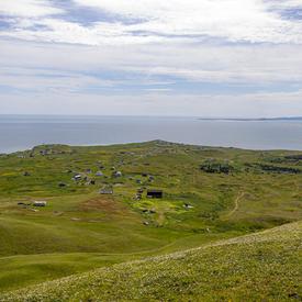 The magnificent view of the landscape and the ocean, seen from the top of Big Hill.