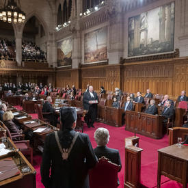 Senators sit in the Senate Chamber.