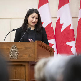 The Honourable Maryam Monsef is delivering remarks. 