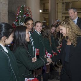Her Excellency talks to students.