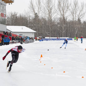 Speedskaters on the course.