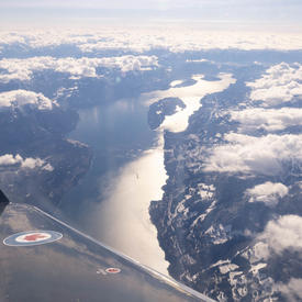 Une photo de la Colombie-Britannique prise à partir de l'avion.