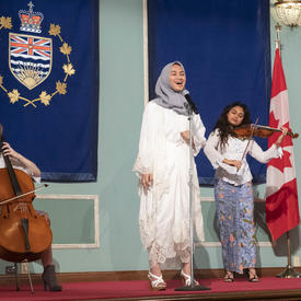 Students from Pearson College did a musical performance. 