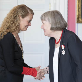  Kathleen Pearson shakes hands with the Governor General.