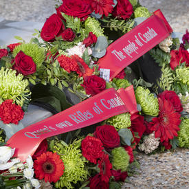 Close-up of wreaths.