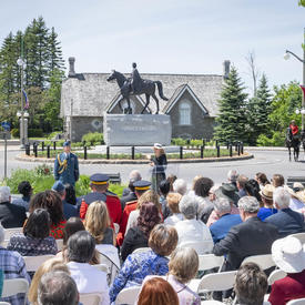  The Governor General delivered remarks in front of the Queen Elizabeth II Equestrian Monument.
