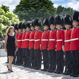 The Governor General inspected the guard of honour at the National War Memorial.