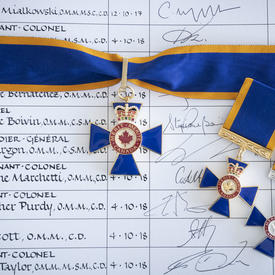 A picture of Order of Military Merit medals.