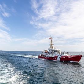 A photo of the CCGS Baie de Plaisance, a Canadian Coast Guard ship, at sea.