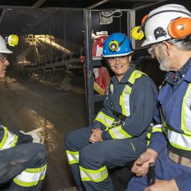 The Governor General is descending into the mine. 