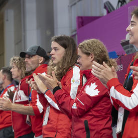  The Governor General and the Canadian delegation cheered on the Canadian women’s handball team. 
