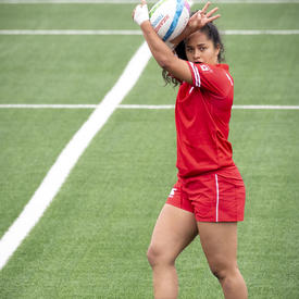 Canada’s women's rugby team played against Peru. 