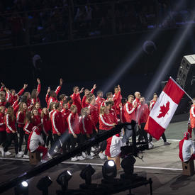 Team Canada entered the stadium. 