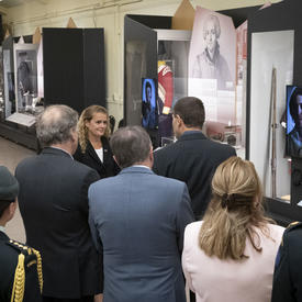 The Governor General touring the Régiment de la Chaudière museum. 