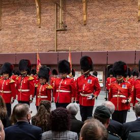 Members of the Governor General's Foot Guards are rewarded with Canadian Forces' Decorations.