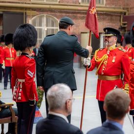 Lieutenant-Colonel Quesnel is welcomed as the new LCol Commanding of the Governor General's Foot Guards.