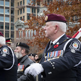 Veterans march in solidarity during the National Remembrance Day Ceremony. 