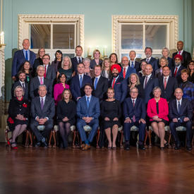 A group photo of the  Governor General, the Prime Minister and members of the 29th Canadian Ministry