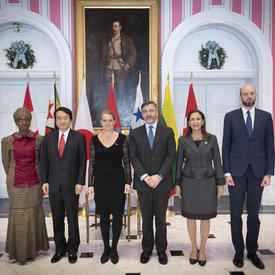 New heads of mission at a Presentation of Letters of Credence ceremony at Rideau Hall.