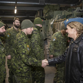 Governor General Payette visits CAF members serving on Op REASSURANCE in Latvia
