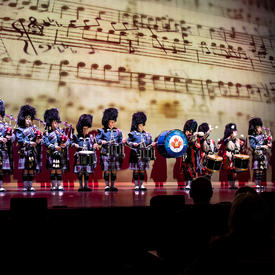 A Canadian Armed Forces band performs. 