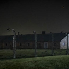 Photo d'un bâtiment à Auschwitz.
