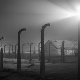 Photo d'un bâtiment à Auschwitz.