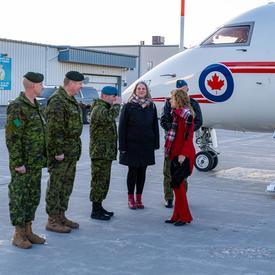 The Governor General arrives in CFB Trenton.