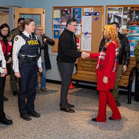 The Governor General meets with staff at CFB Trenton.