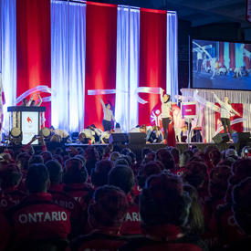 Dancers perform on stage during the Special Olympics Canada Winter Games Thunder Bay 2020 Opening Ceremony.