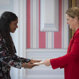 The Governor General receives letters of credence from the High Commissioner-designate for the Republic of Maldives.