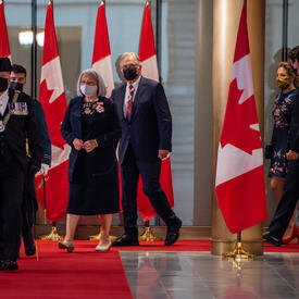 Procession leaving the Senate Chamber after the installation ceremony. 