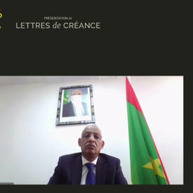 A split screen of Governor General Mary Simon and His Excellency Sidi Mohamed Laghdaf, Ambassador of the Islamic Republic of Mauritania.