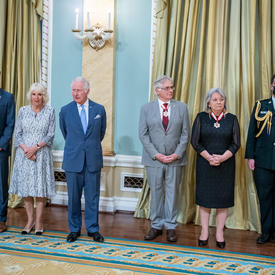 Their Royal Highnesses and Their Excellencies are standing in the ballroom at Rideau Hall.