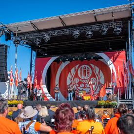 View from the crowd of the stage. 