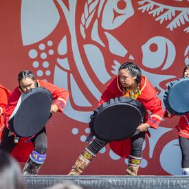 Musicians are performing on stage.