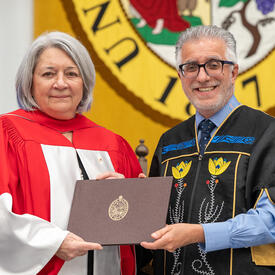 Governor General Marie Simon receives a Doctor of Laws honorary degree from the University of Manitoba