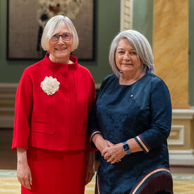 Governor General Marie Simon stands with Her Excellency Esra Demir