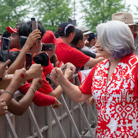 Governor General Marie Simon greets the Canada Day crowd