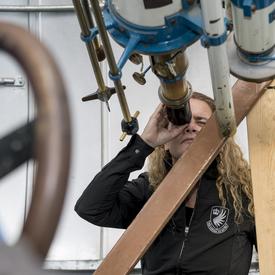 The observatory houses a 3 meter long refracting telescope with 6 inch diameter lens.