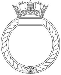 Encadrement d'insigne pour les navires et divisions de la réserve navale des Forces armées canadiennes