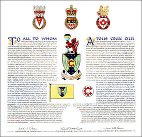 Lettres patentes concédant des emblèmes héraldiques à la Corel Corporation