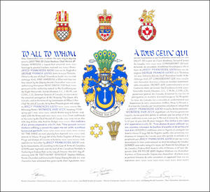 Letters patent granting heraldic emblems to Jerzy Franciszek Lucki Letters patent granting heraldic emblems to Jerzy Franciszek Lucki