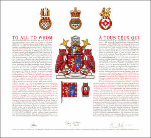 Lettres patentes concédant des emblèmes héraldiques à l'Osgoode Hall Law School of York University