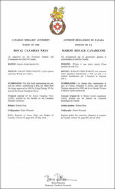 Letters patent approving the Badge of the Royal Canadian Navy Letters patent approving the Badge of the Royal Canadian Navy